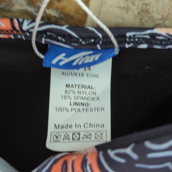 NWT Floral Hilor Size 14 One Piece Swimsuit Pool Beach Swim - Picture 4 of 10